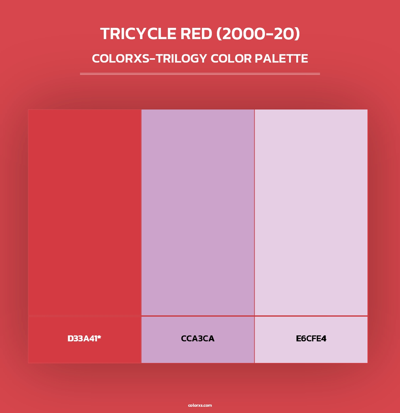 Tricycle Red (2000-20) - Colorxs Trilogy Palette