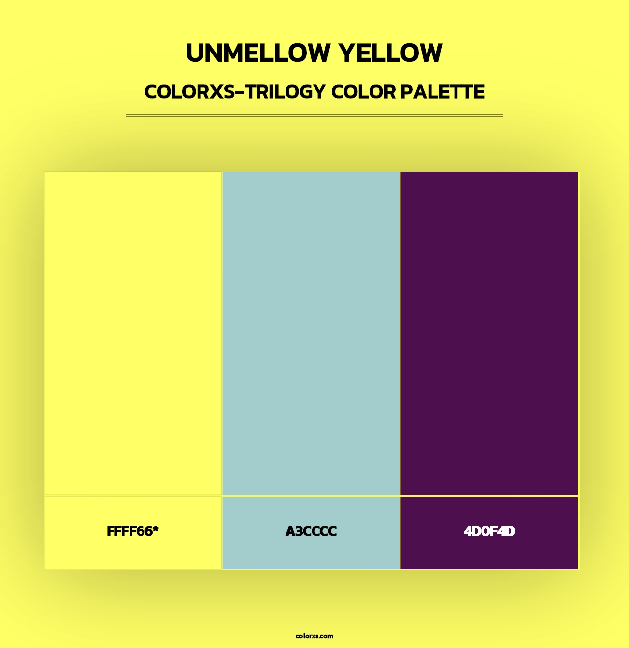 Unmellow Yellow - Colorxs Trilogy Palette