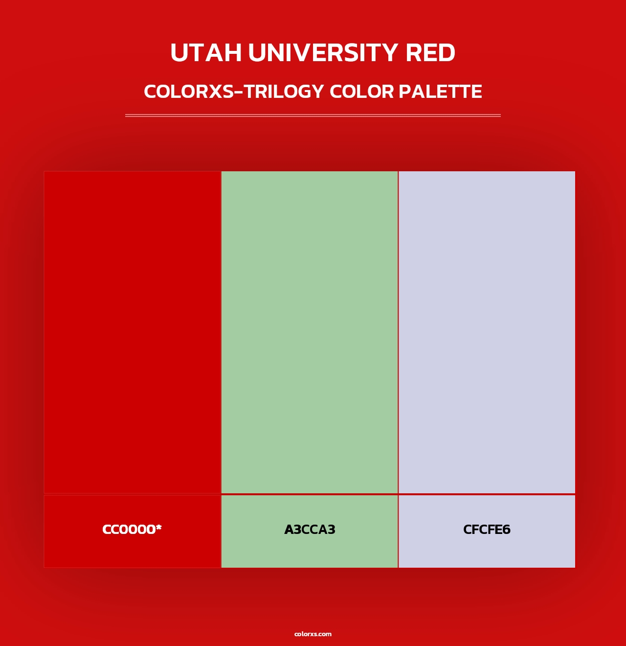 Utah University Red - Colorxs Trilogy Palette