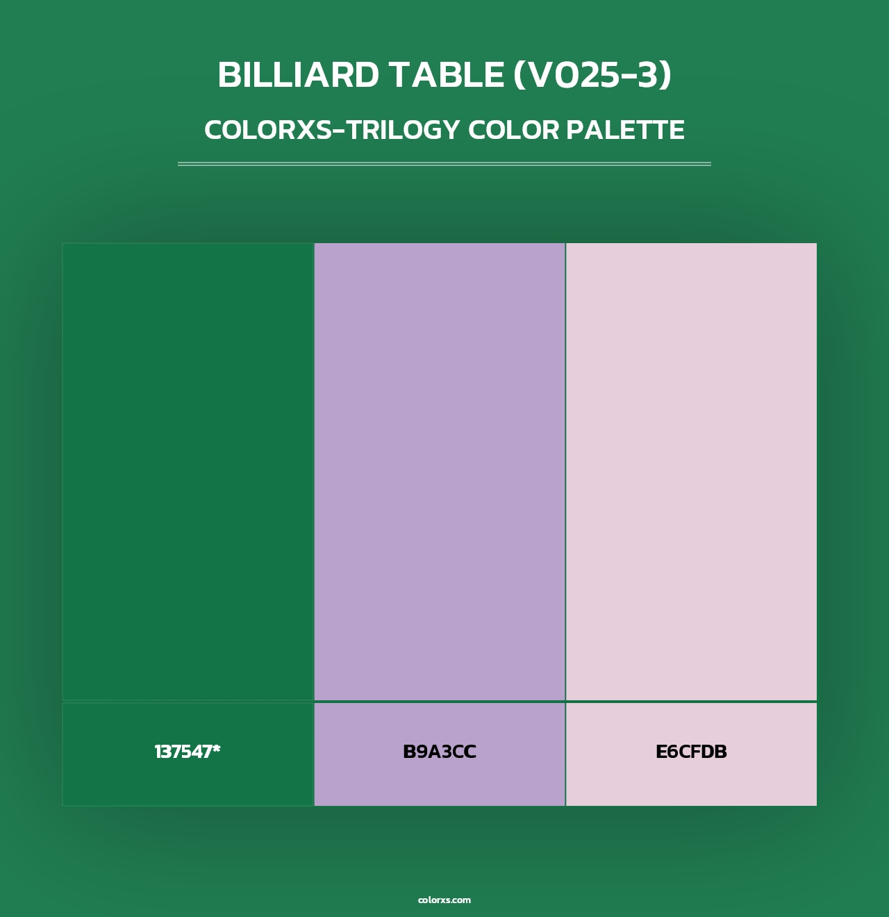 Billiard Table (V025-3) - Colorxs Trilogy Palette