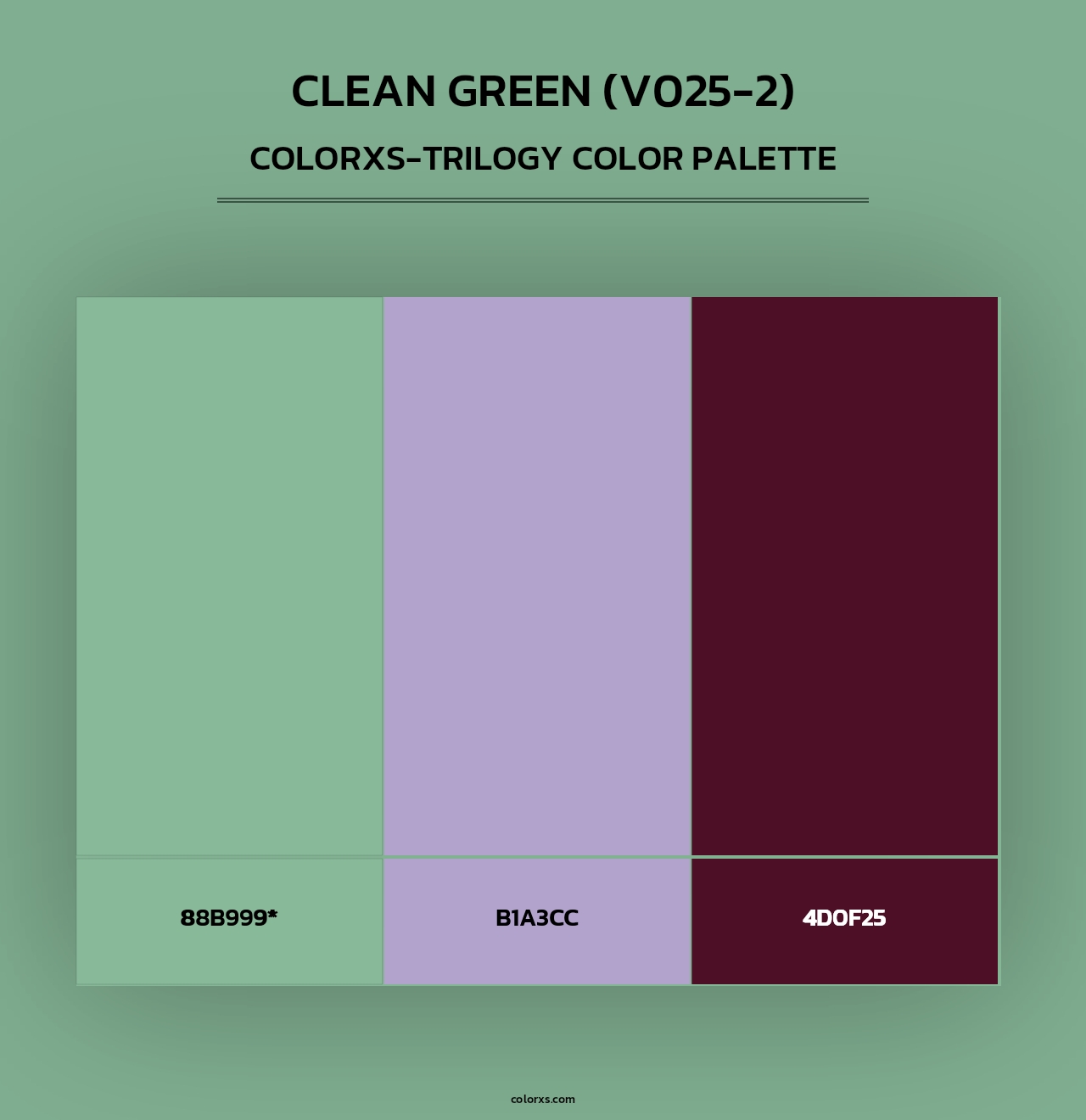 Clean Green (V025-2) - Colorxs Trilogy Palette