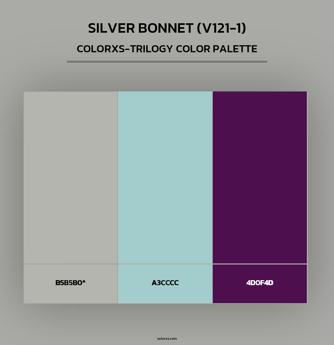 Silver Bonnet (V121-1) - Colorxs Trilogy Palette