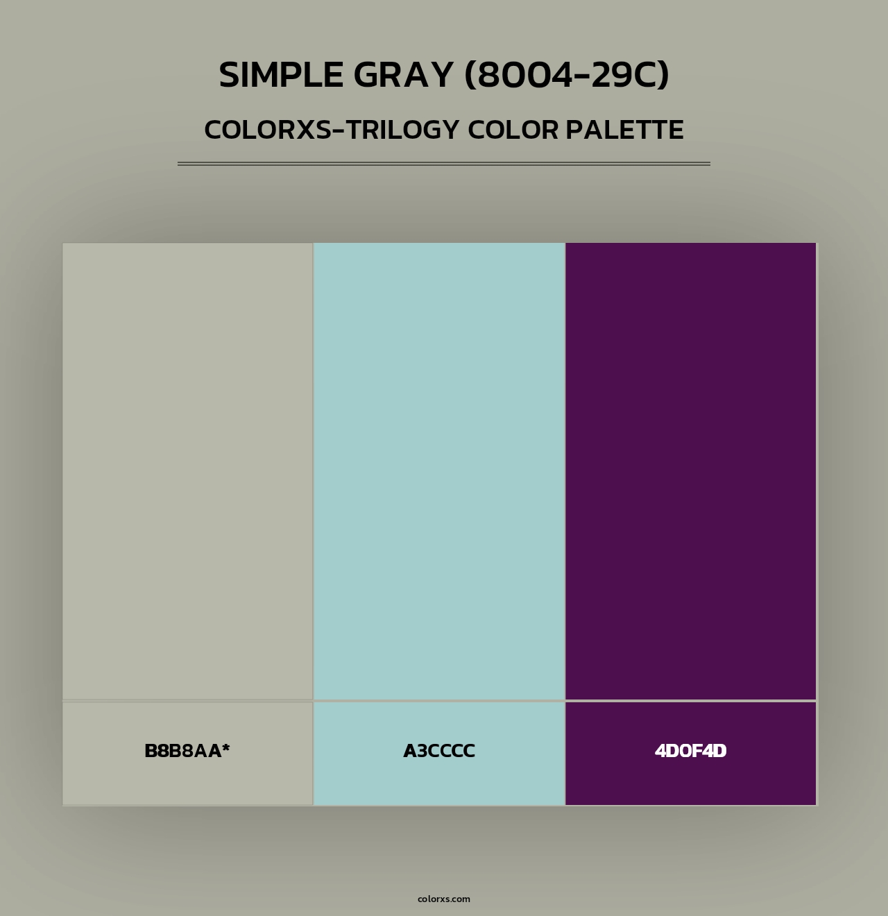 Simple Gray (8004-29C) - Colorxs Trilogy Palette