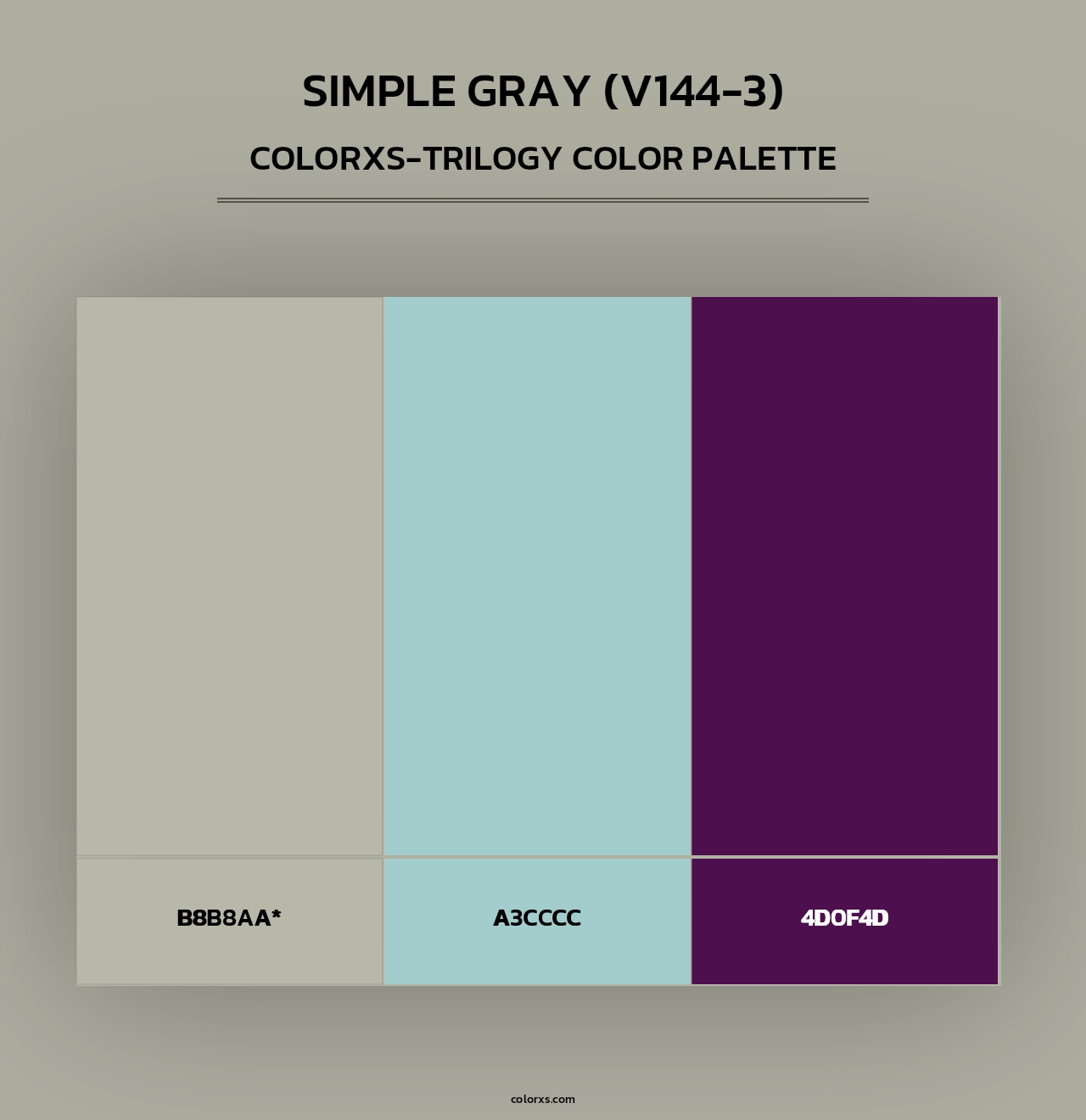Simple Gray (V144-3) - Colorxs Trilogy Palette