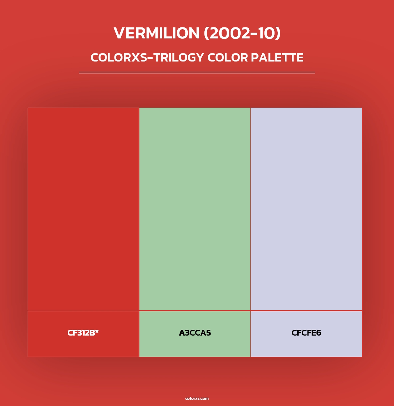 Vermilion (2002-10) - Colorxs Trilogy Palette