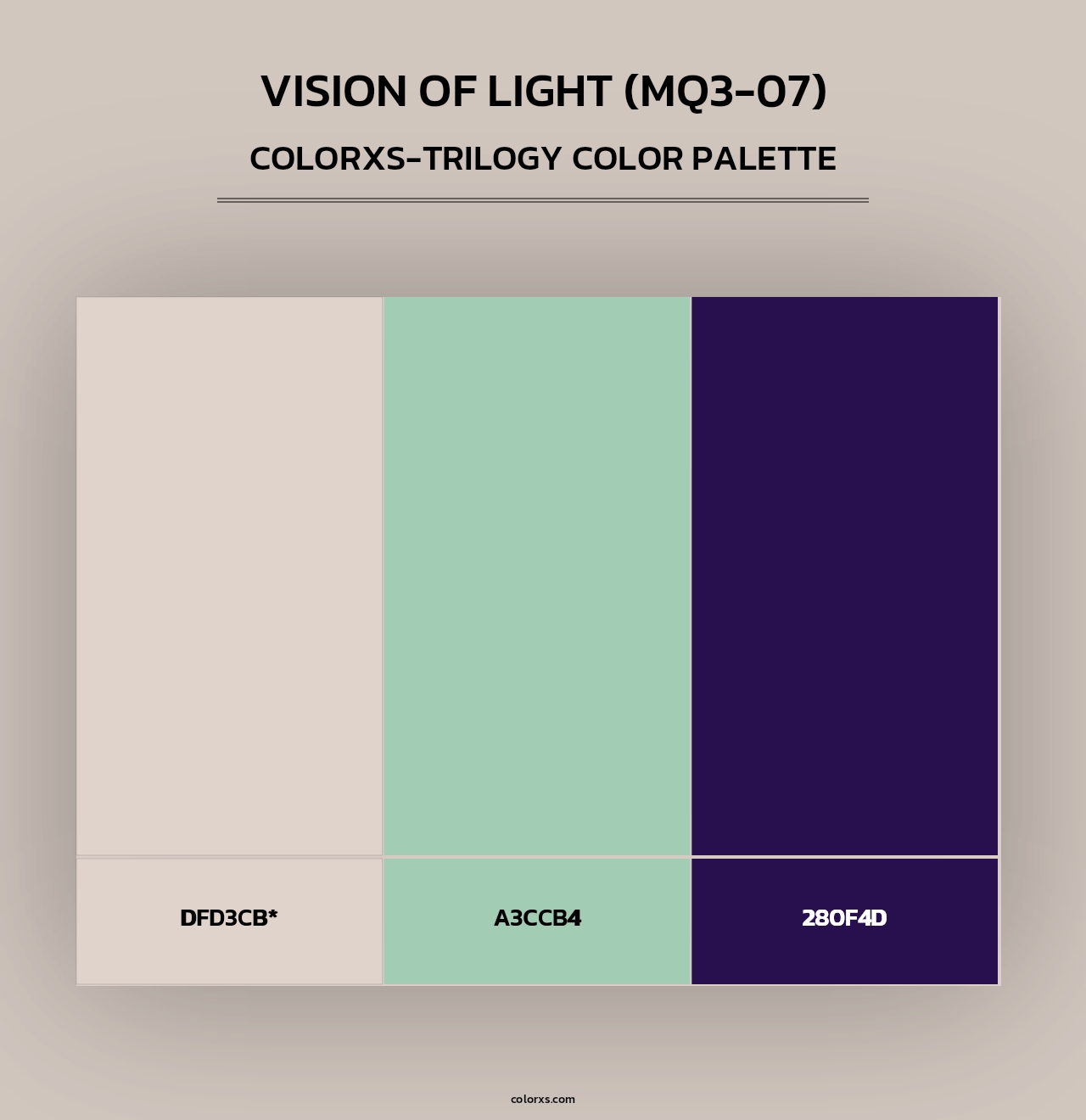 Vision Of Light (MQ3-07) - Colorxs Trilogy Palette