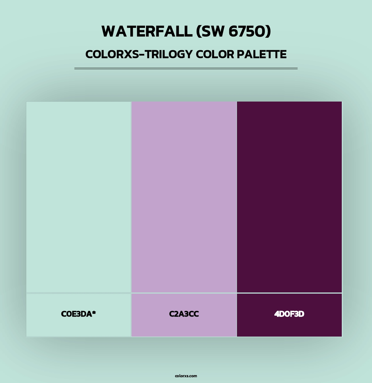 Waterfall (SW 6750) - Colorxs Trilogy Palette