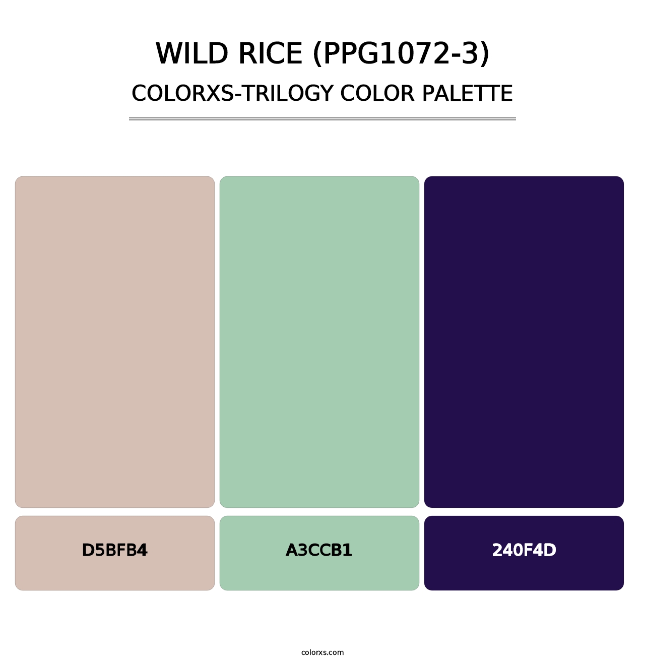 Wild Rice (PPG1072-3) - Colorxs Trilogy Palette