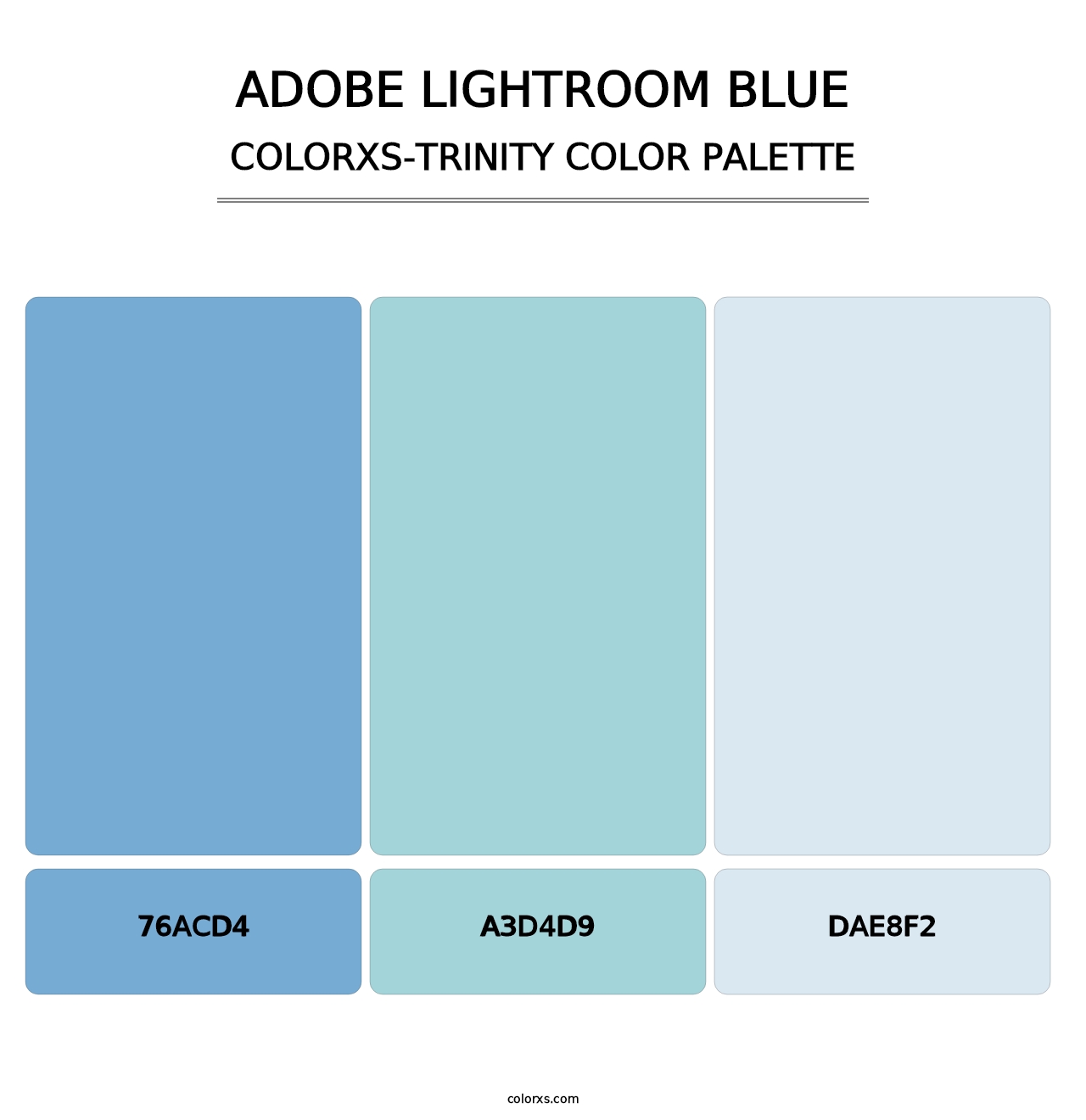 Adobe Lightroom Blue - Colorxs Trinity Palette
