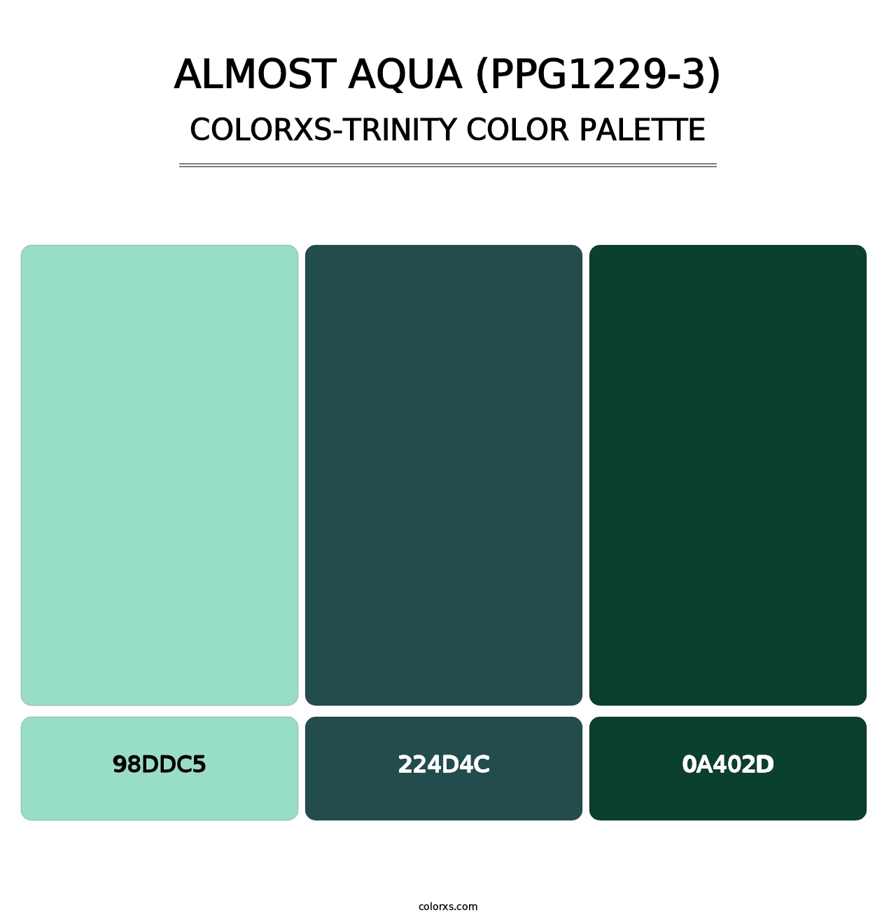 Almost Aqua (PPG1229-3) - Colorxs Trinity Palette