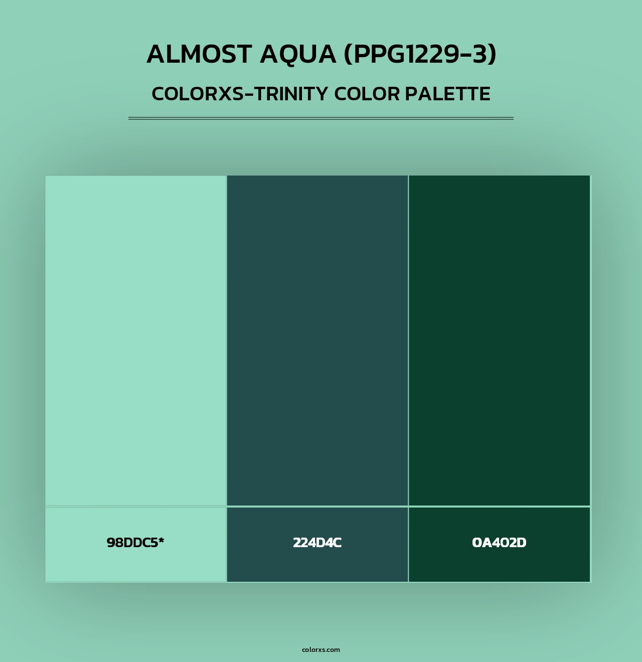 Almost Aqua (PPG1229-3) - Colorxs Trinity Palette