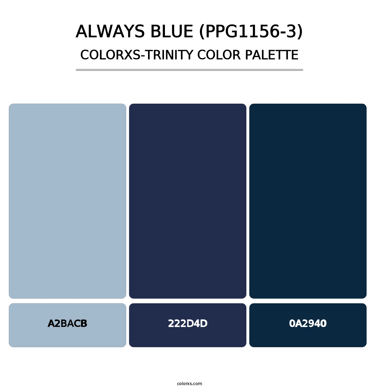Always Blue (PPG1156-3) - Colorxs Trinity Palette