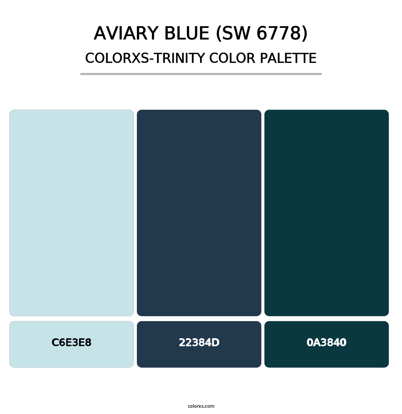Aviary Blue (SW 6778) - Colorxs Trinity Palette