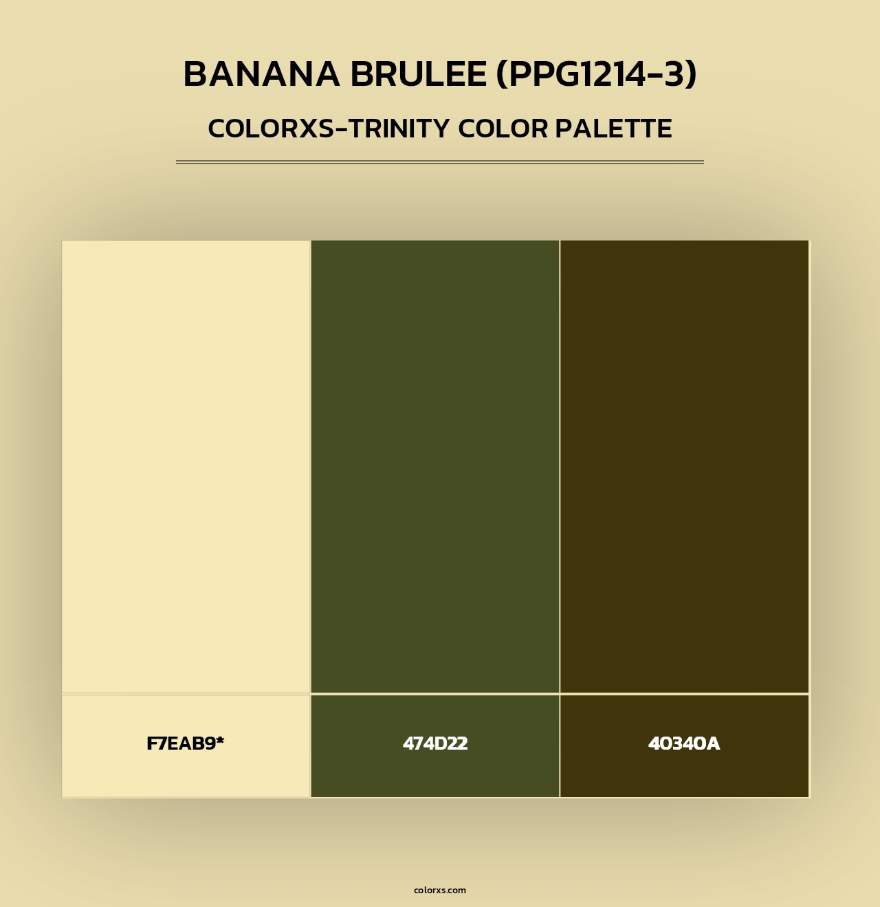Banana Brulee (PPG1214-3) - Colorxs Trinity Palette