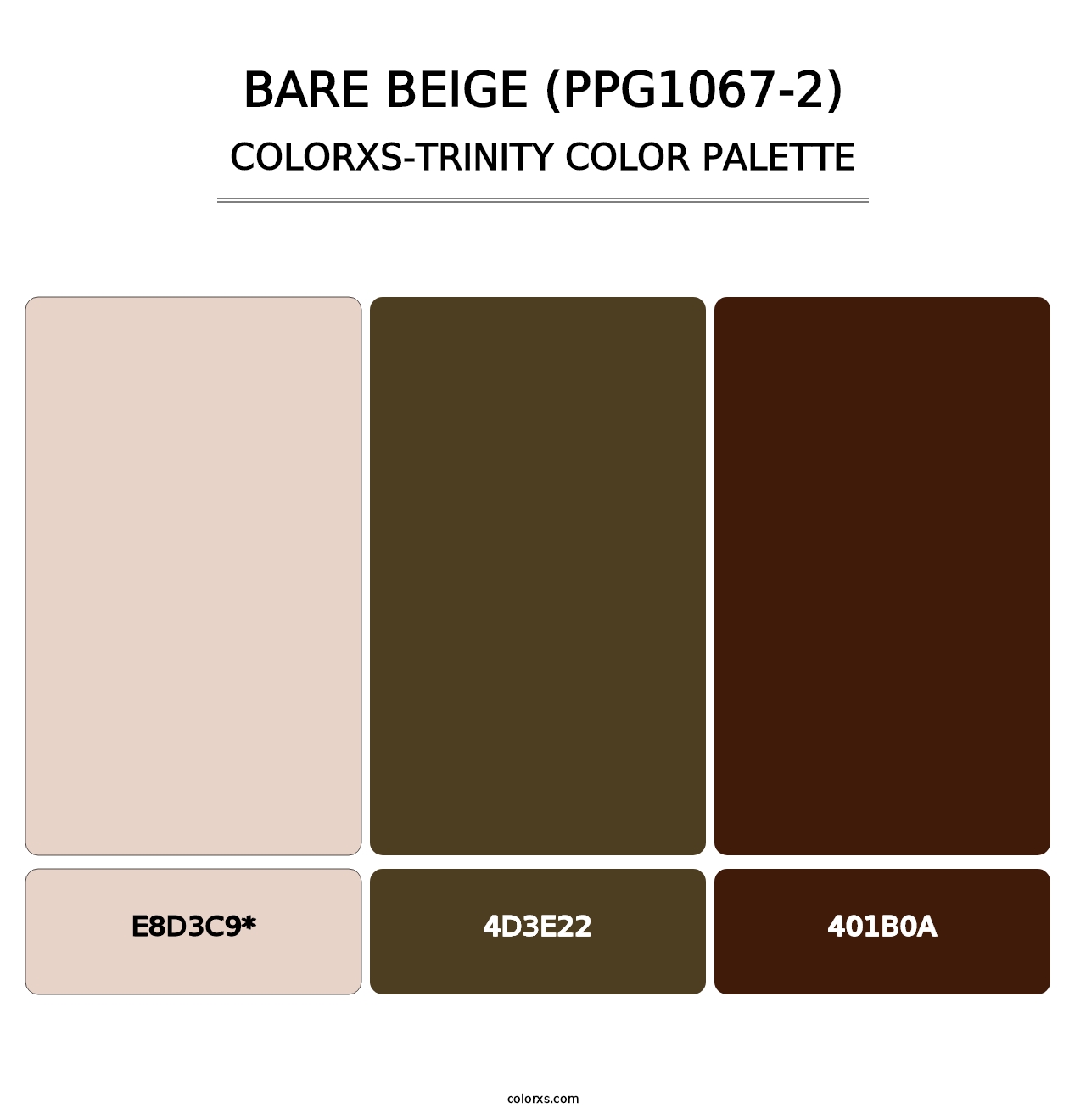 Bare Beige (PPG1067-2) - Colorxs Trinity Palette