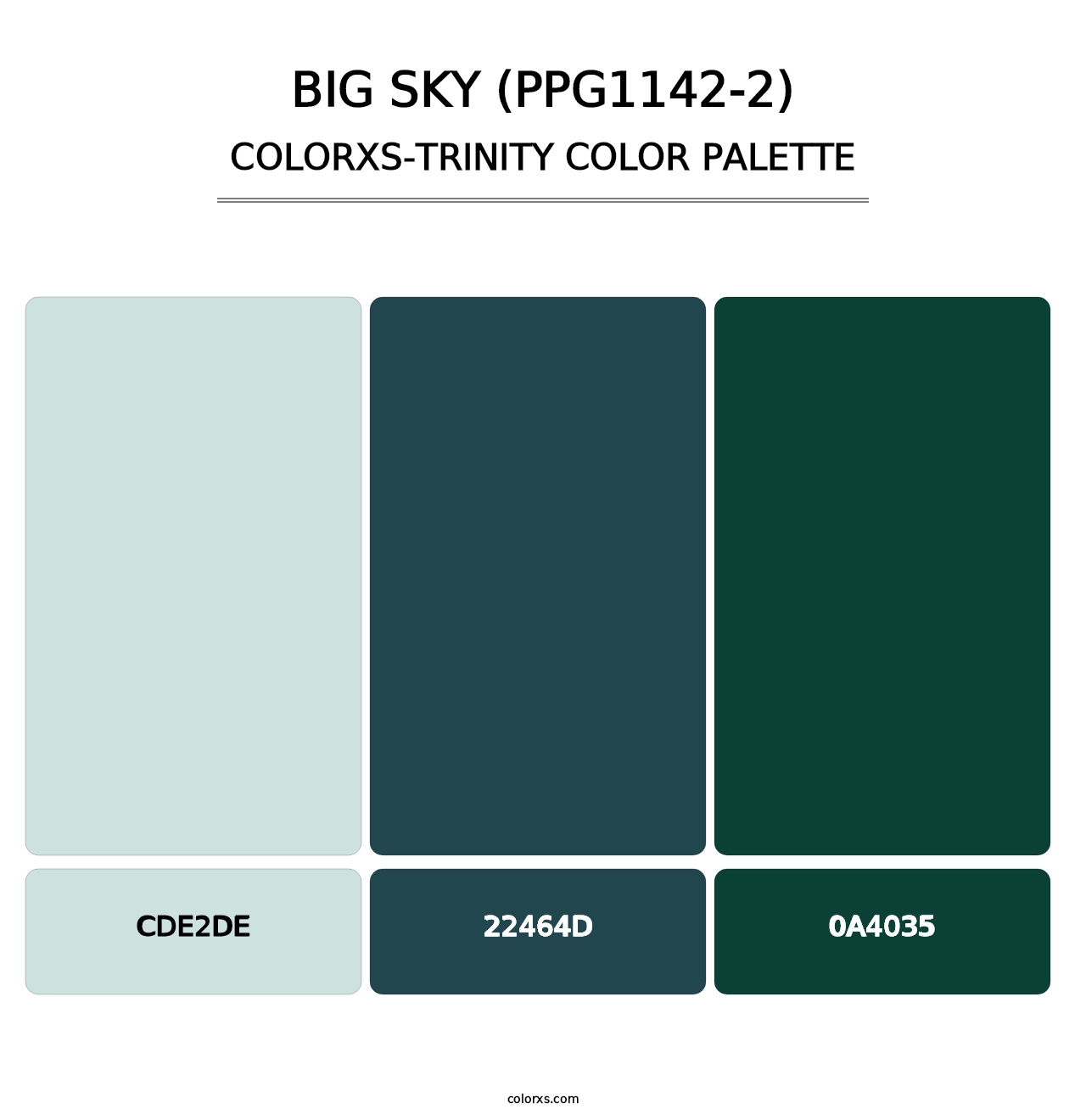 Big Sky (PPG1142-2) - Colorxs Trinity Palette