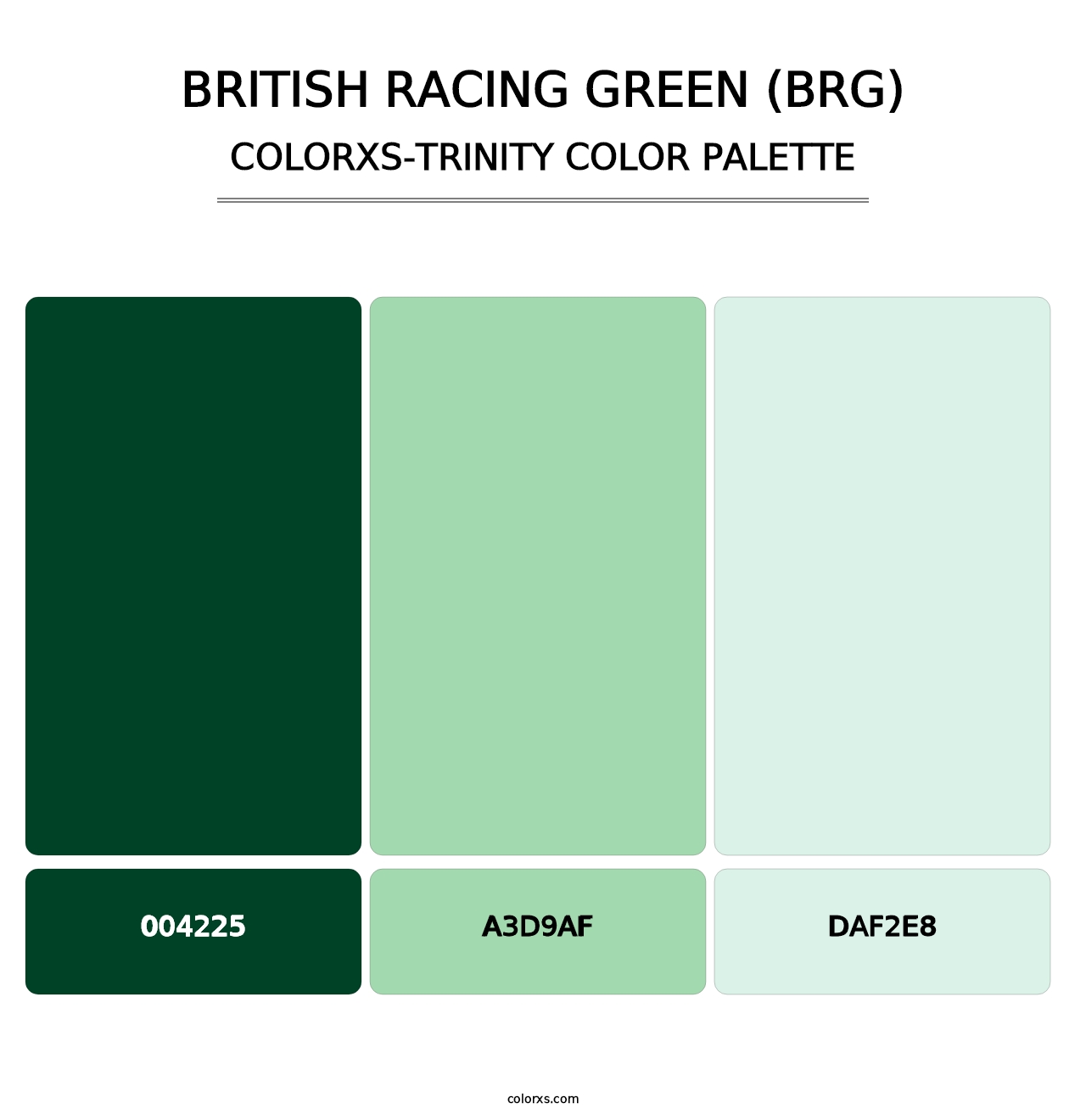 British Racing Green (BRG) - Colorxs Trinity Palette