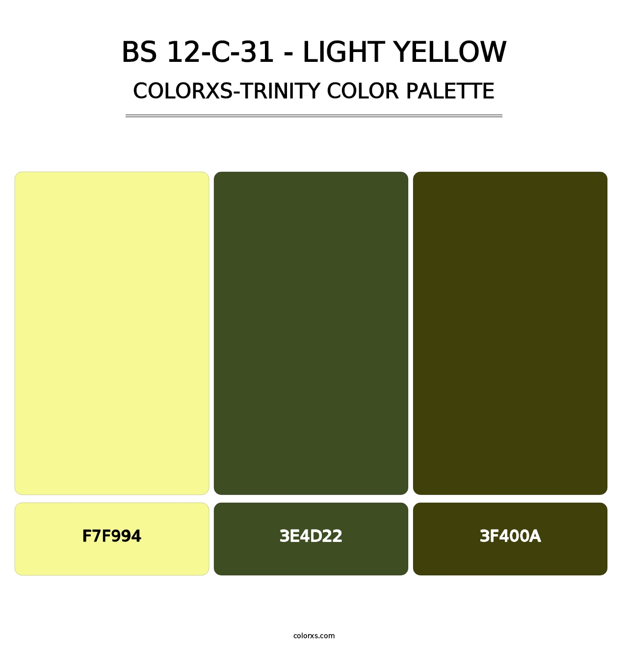 BS 12-C-31 - Light Yellow - Colorxs Trinity Palette