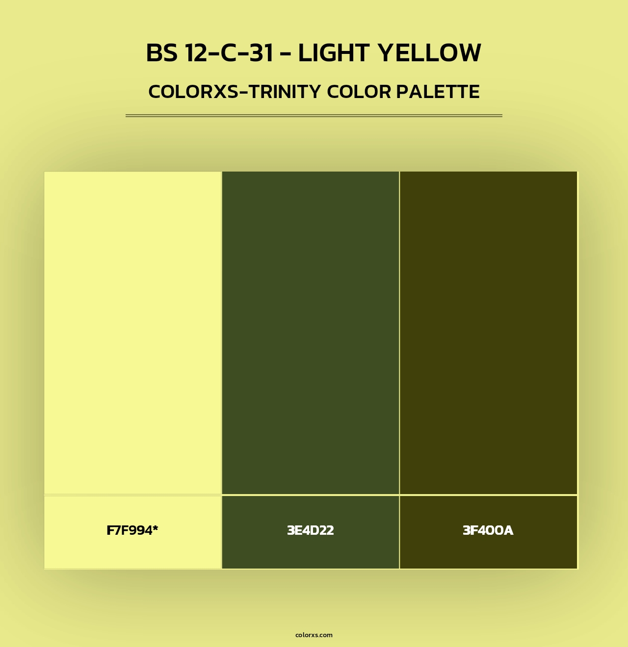 BS 12-C-31 - Light Yellow - Colorxs Trinity Palette
