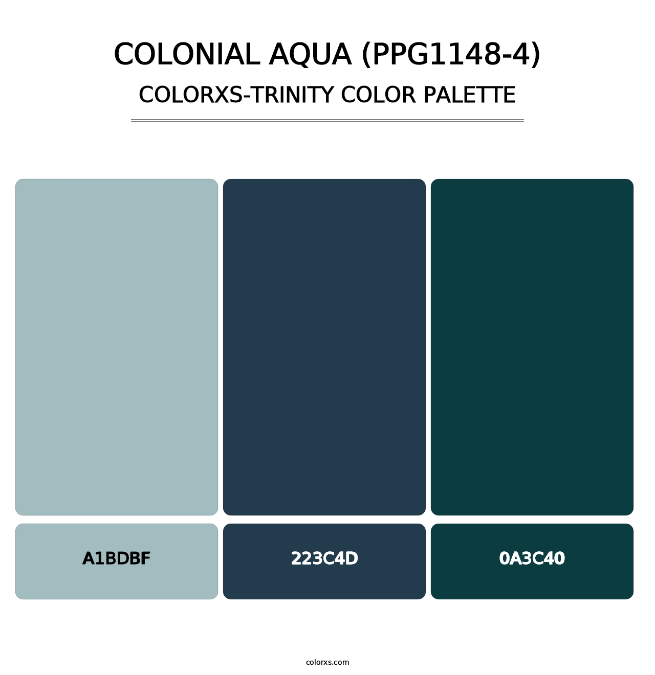 Colonial Aqua (PPG1148-4) - Colorxs Trinity Palette