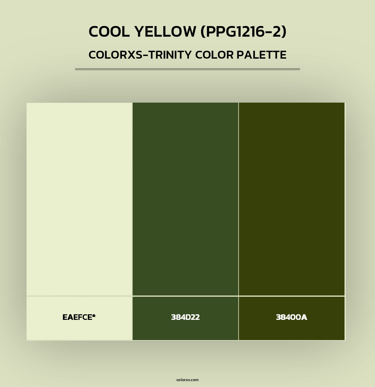 Cool Yellow (PPG1216-2) - Colorxs Trinity Palette