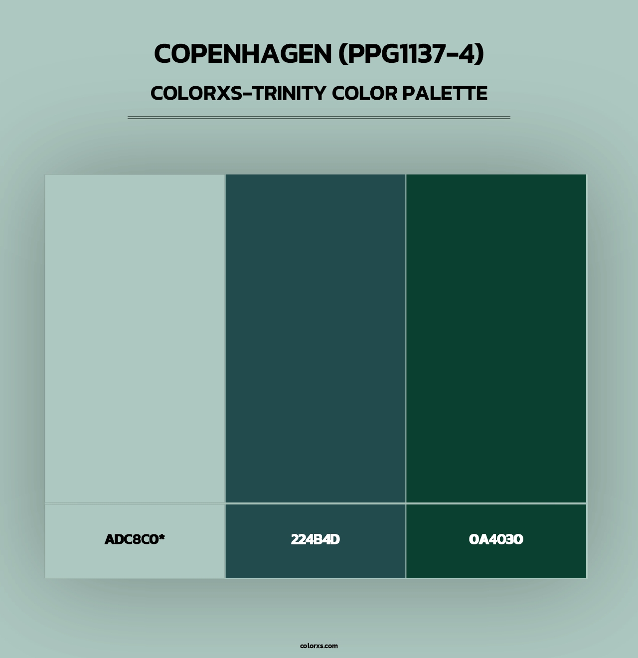 Copenhagen (PPG1137-4) - Colorxs Trinity Palette