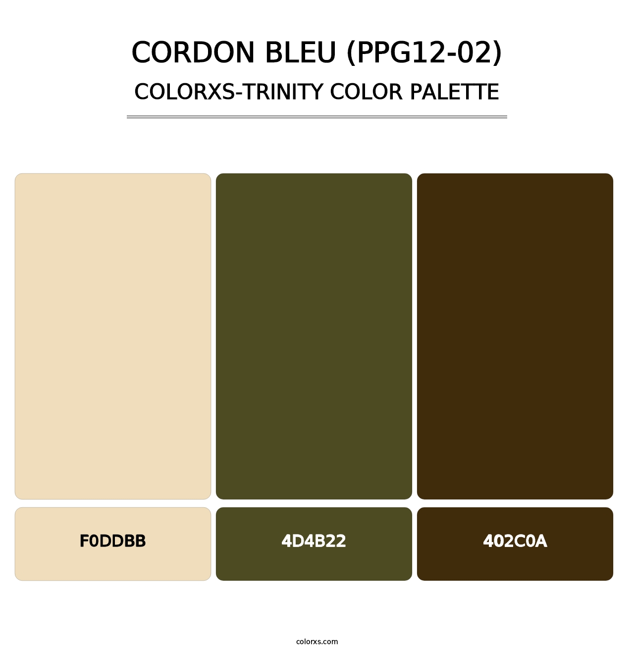 Cordon Bleu (PPG12-02) - Colorxs Trinity Palette