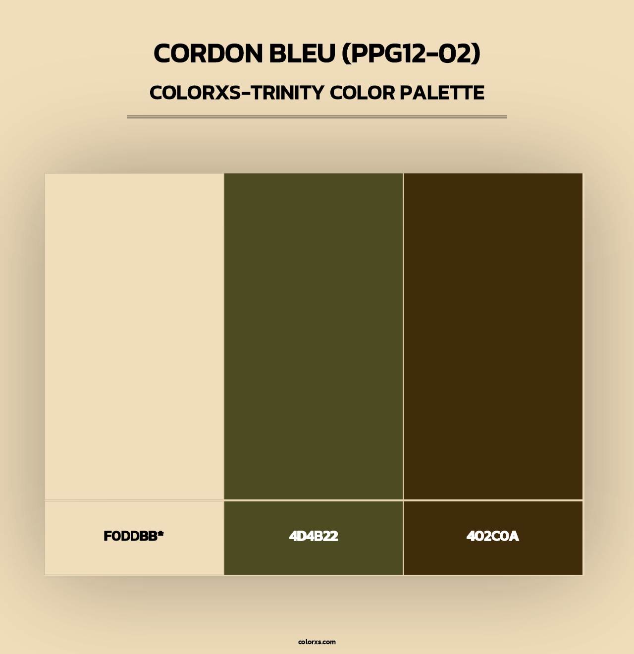 Cordon Bleu (PPG12-02) - Colorxs Trinity Palette