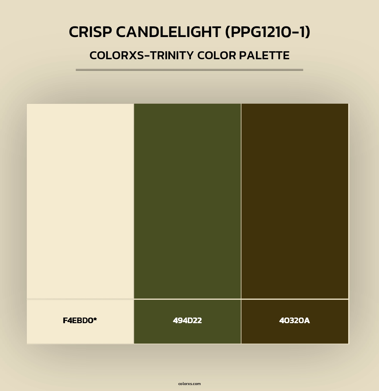 Crisp Candlelight (PPG1210-1) - Colorxs Trinity Palette