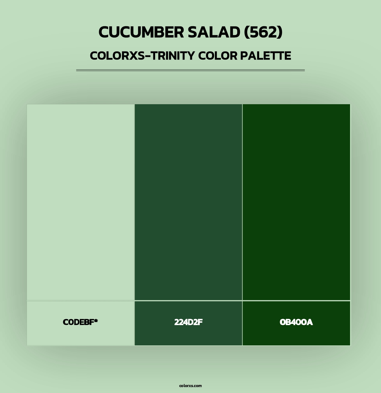 Cucumber Salad (562) - Colorxs Trinity Palette