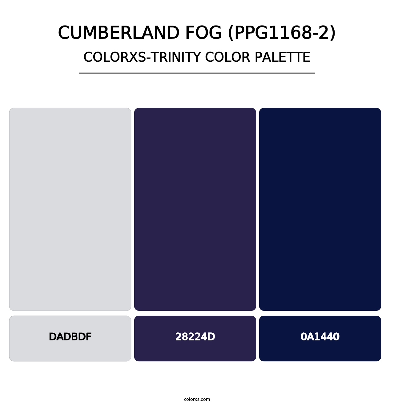 Cumberland Fog (PPG1168-2) - Colorxs Trinity Palette