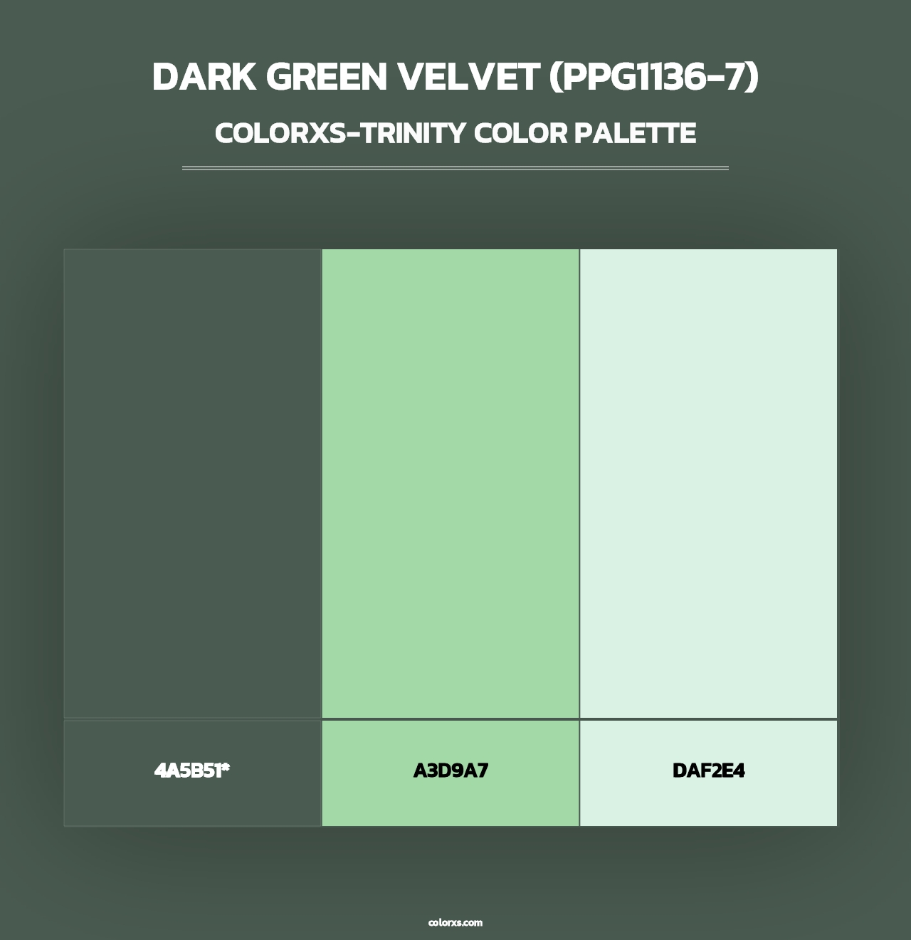 Dark Green Velvet (PPG1136-7) - Colorxs Trinity Palette