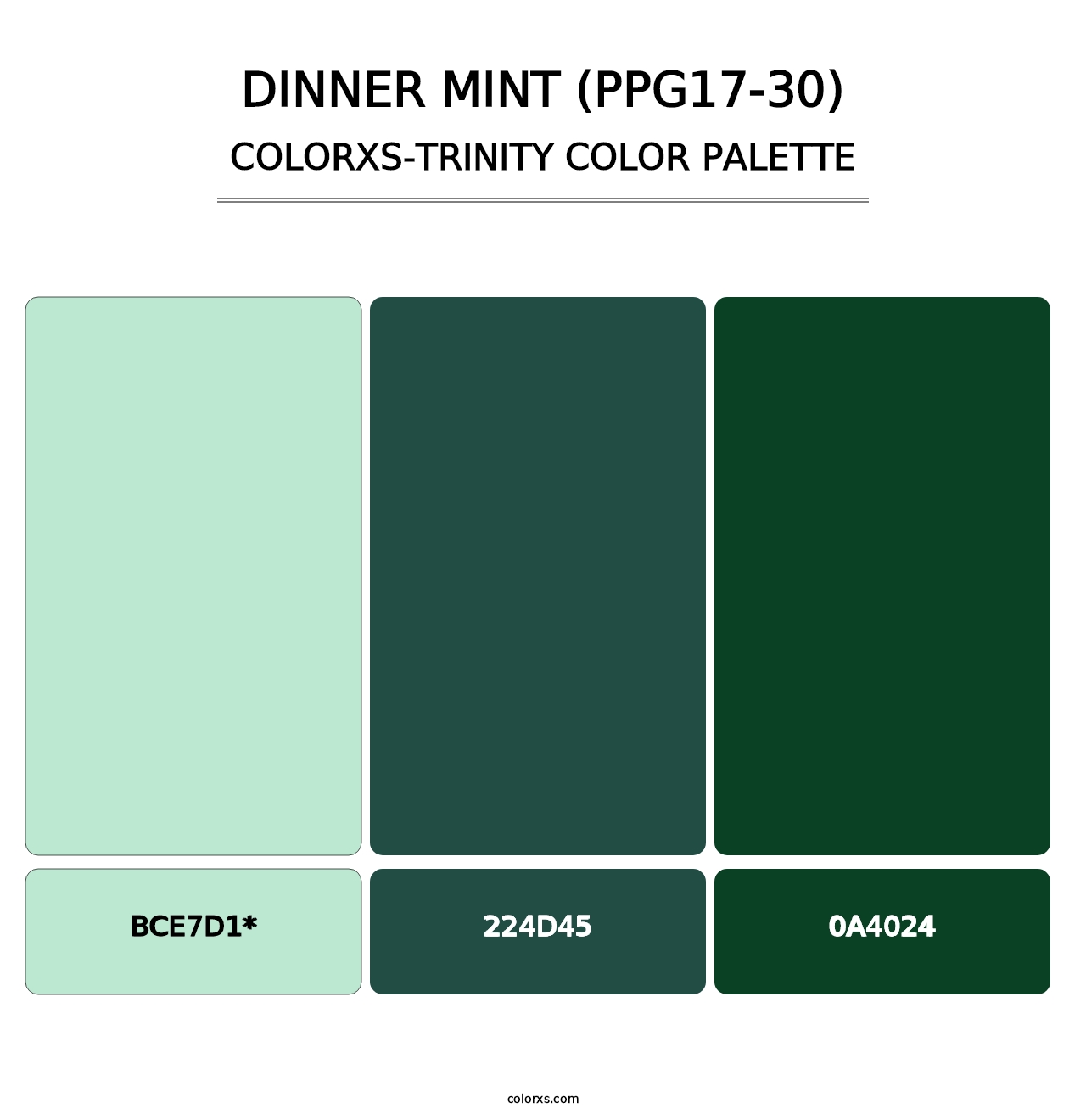 Dinner Mint (PPG17-30) - Colorxs Trinity Palette