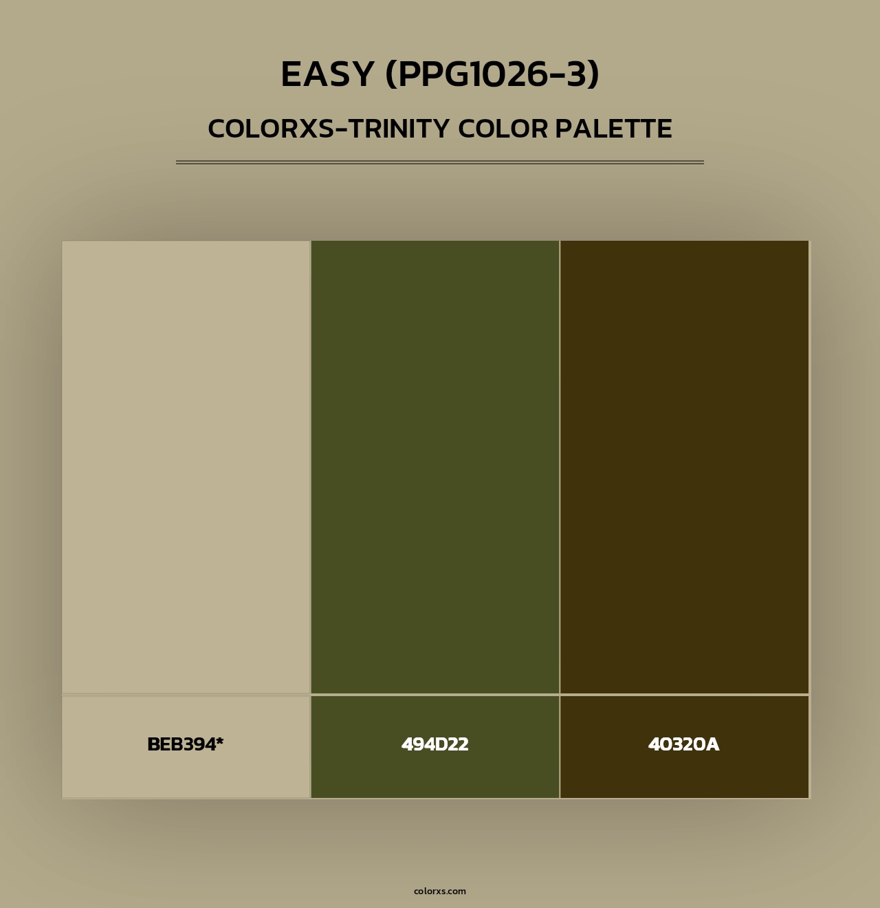Easy (PPG1026-3) - Colorxs Trinity Palette