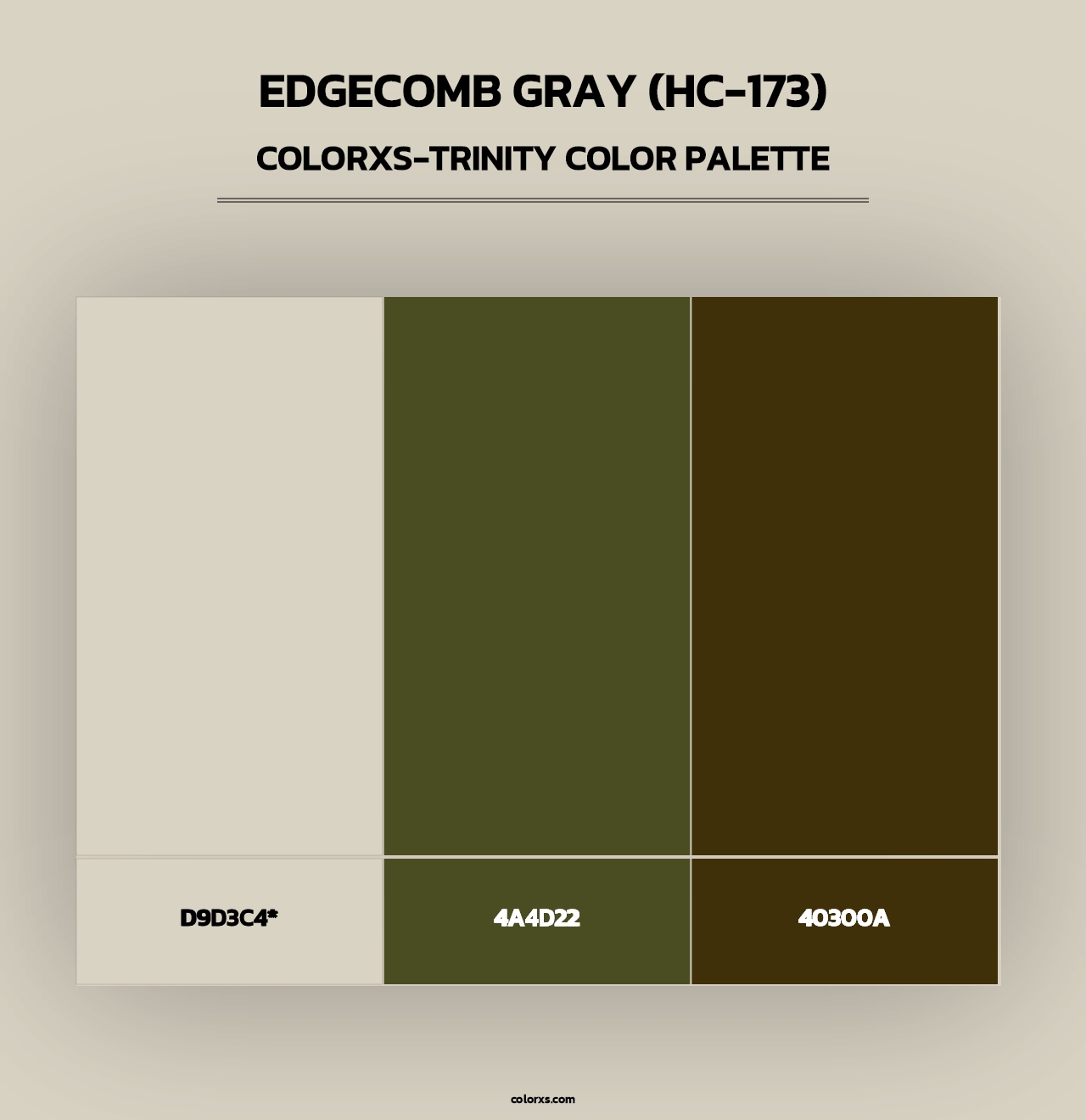 Edgecomb Gray (HC-173) - Colorxs Trinity Palette