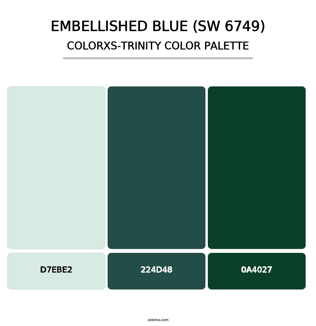 Embellished Blue (SW 6749) - Colorxs Trinity Palette