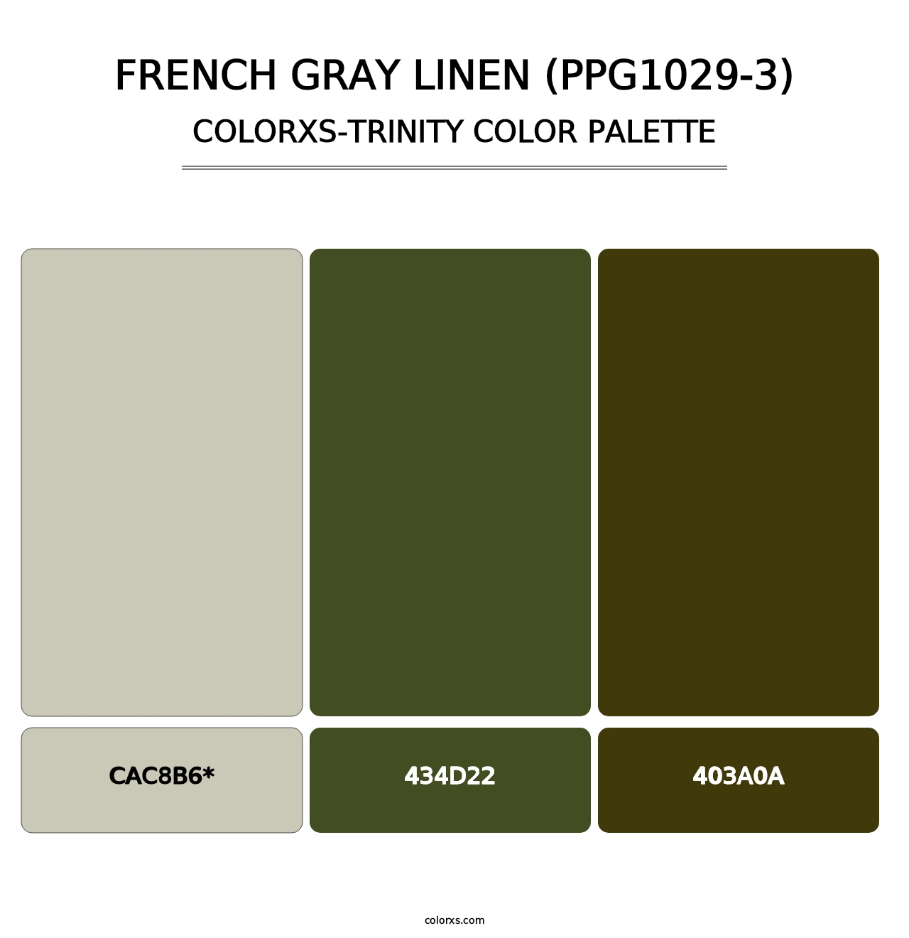 French Gray Linen (PPG1029-3) - Colorxs Trinity Palette