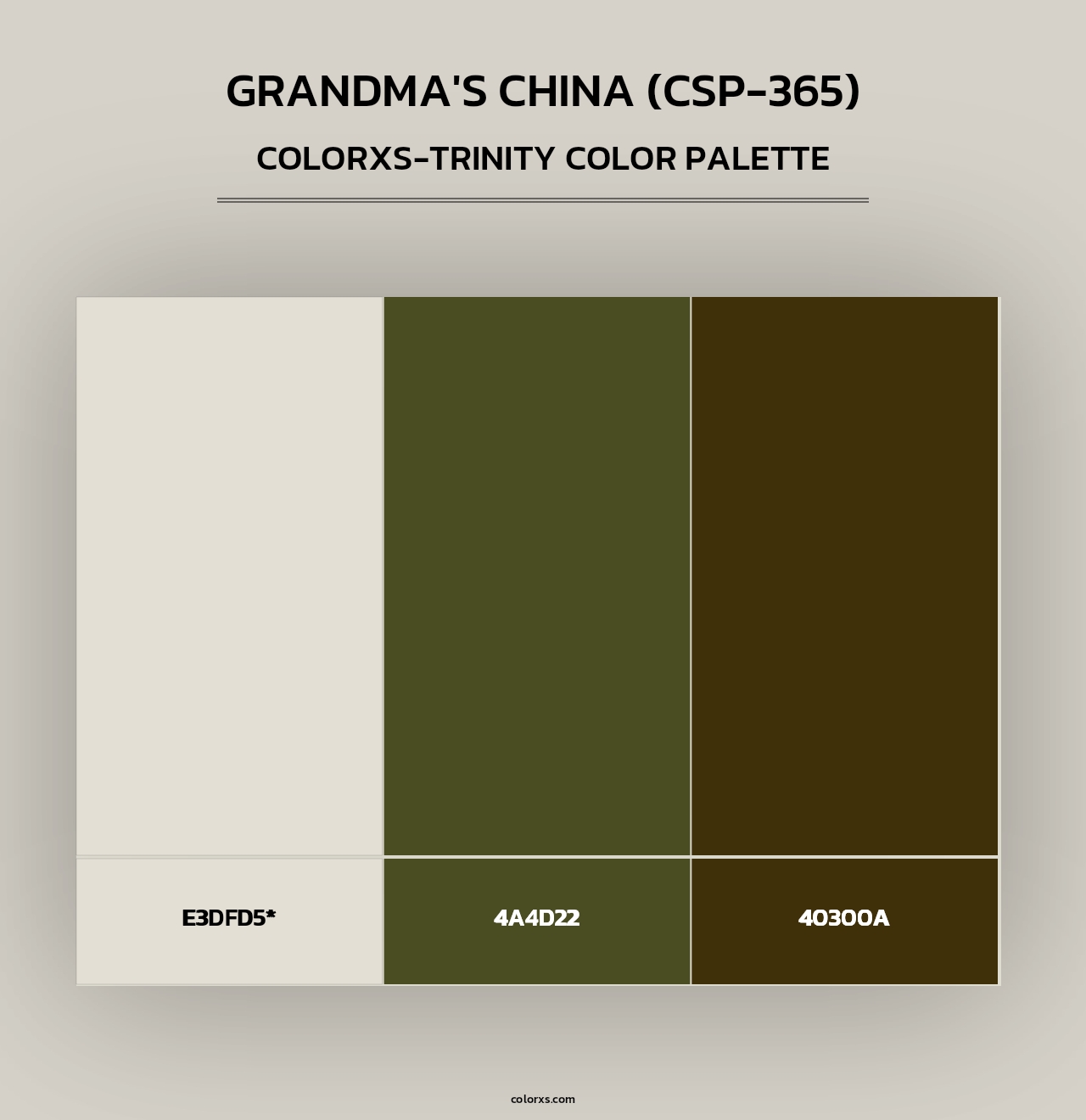 Grandma's China (CSP-365) - Colorxs Trinity Palette