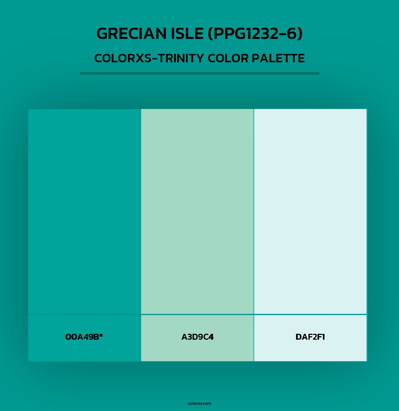 Grecian Isle (PPG1232-6) - Colorxs Trinity Palette