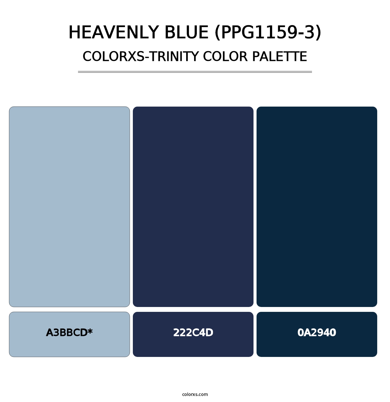 Heavenly Blue (PPG1159-3) - Colorxs Trinity Palette