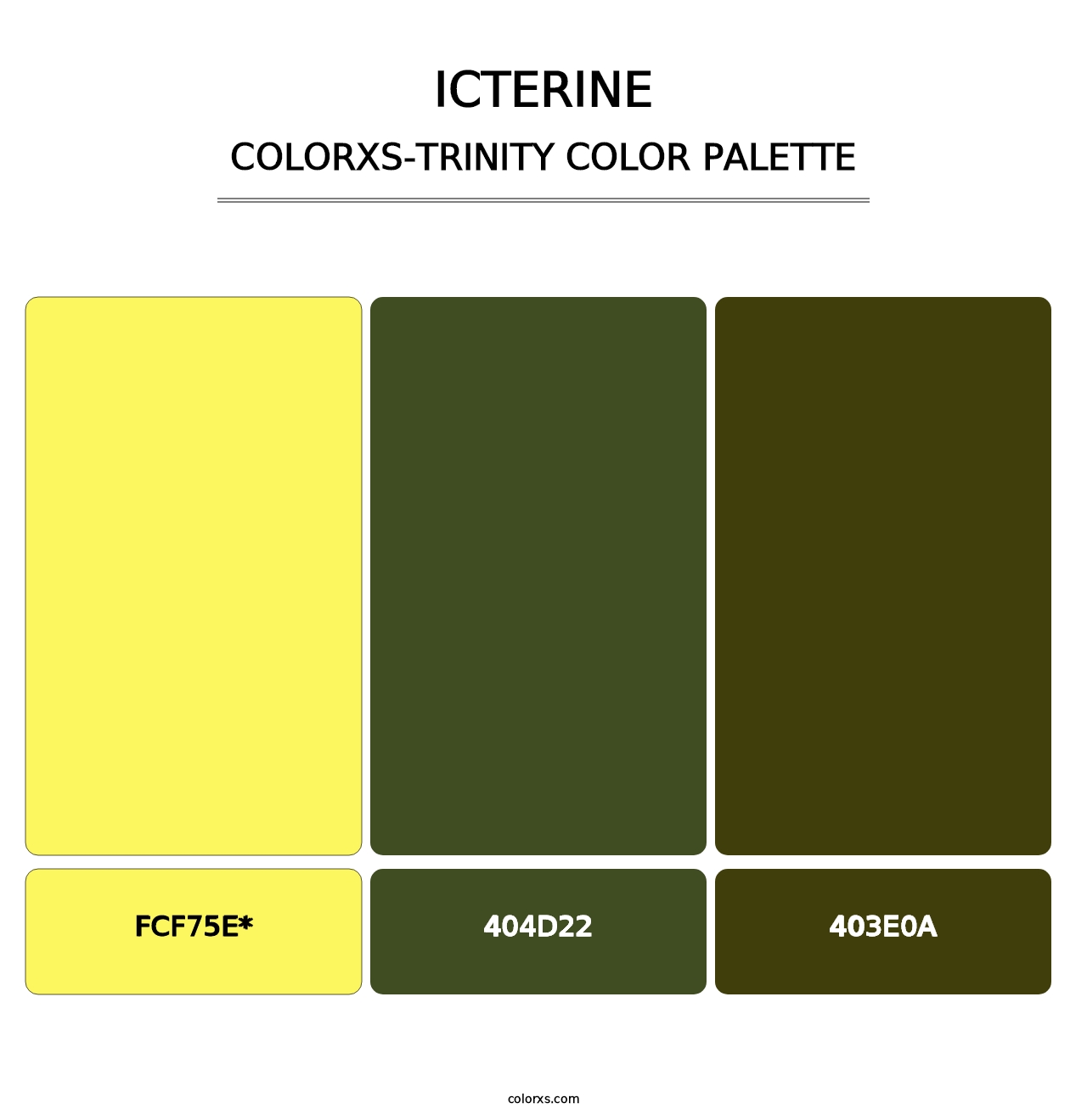 Icterine - Colorxs Trinity Palette