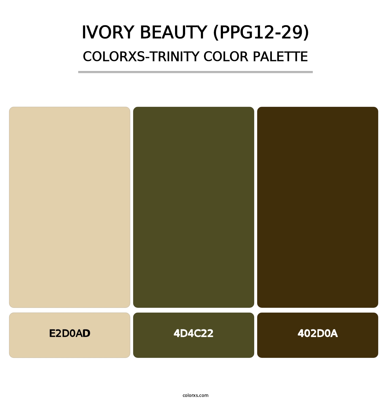 Ivory Beauty (PPG12-29) - Colorxs Trinity Palette