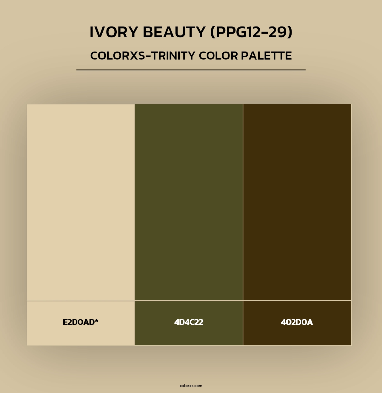 Ivory Beauty (PPG12-29) - Colorxs Trinity Palette