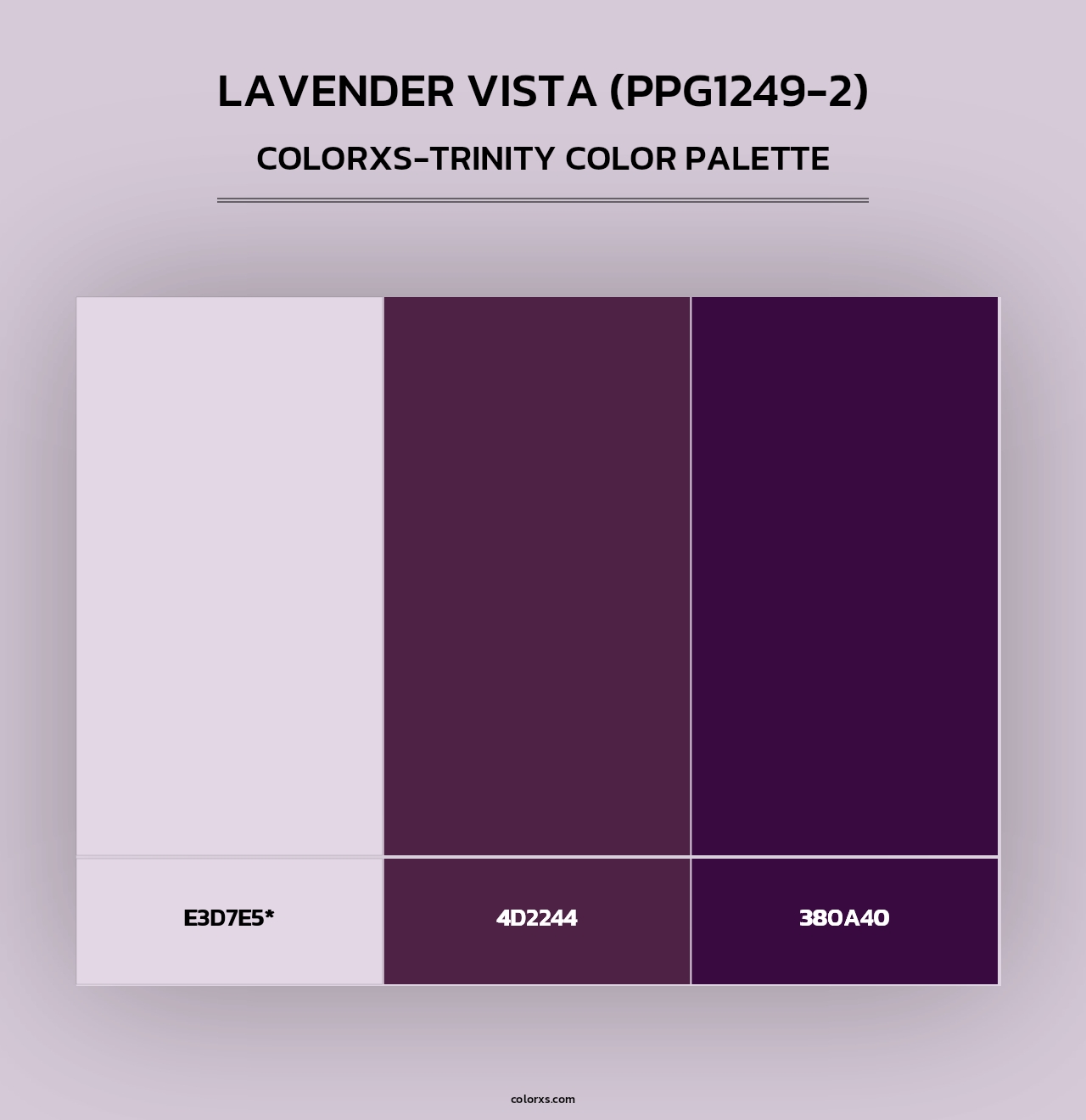 Lavender Vista (PPG1249-2) - Colorxs Trinity Palette