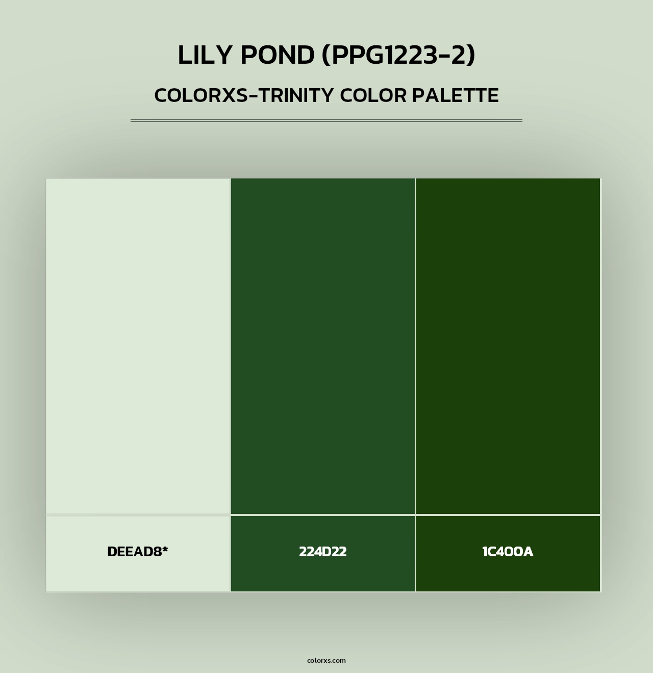 Lily Pond (PPG1223-2) - Colorxs Trinity Palette