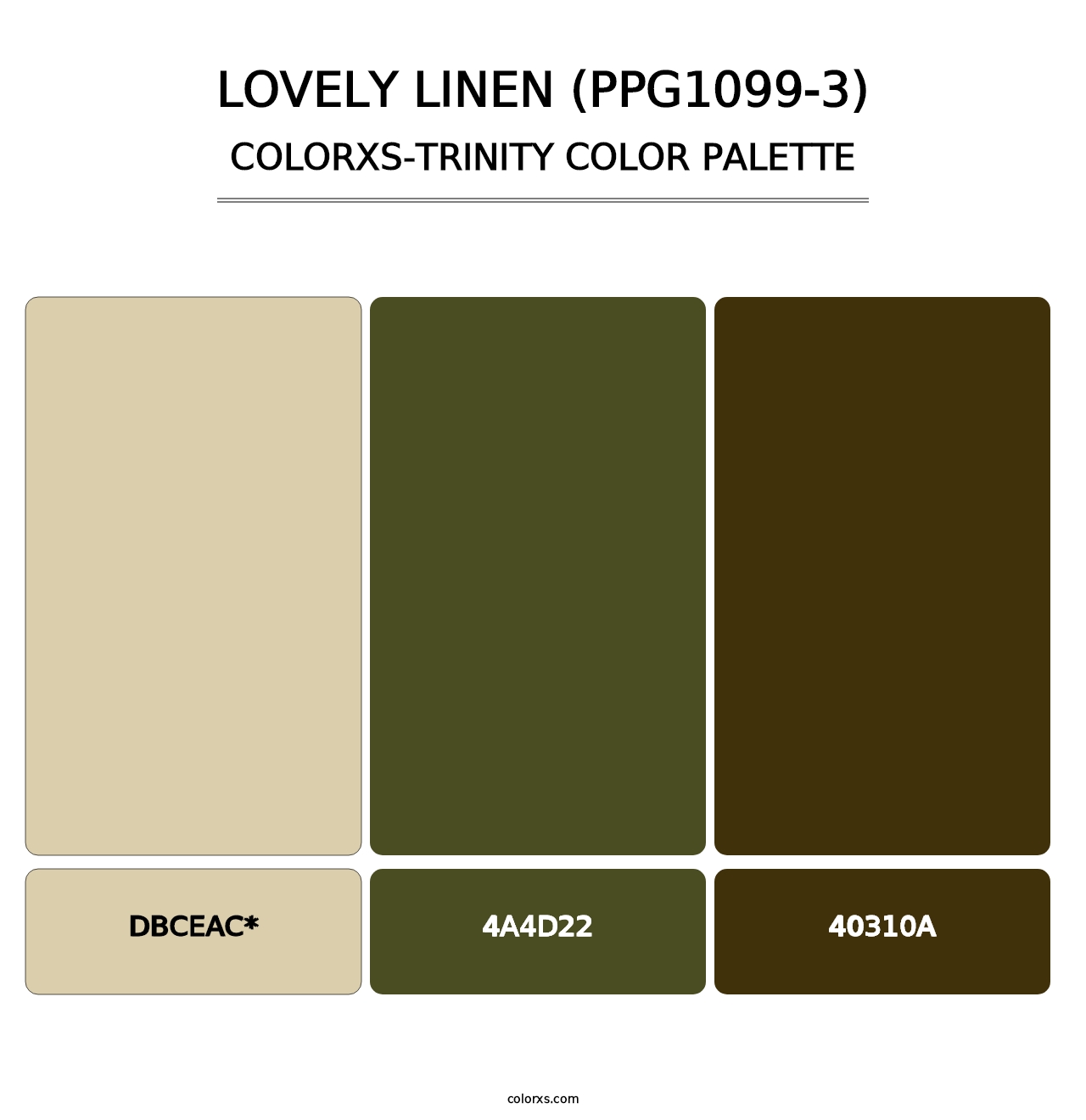 Lovely Linen (PPG1099-3) - Colorxs Trinity Palette