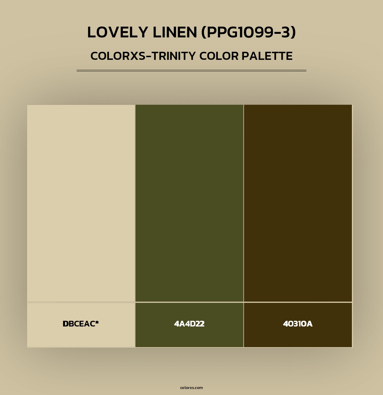 Lovely Linen (PPG1099-3) - Colorxs Trinity Palette
