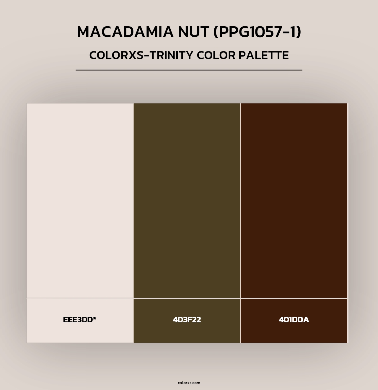 Macadamia Nut (PPG1057-1) - Colorxs Trinity Palette