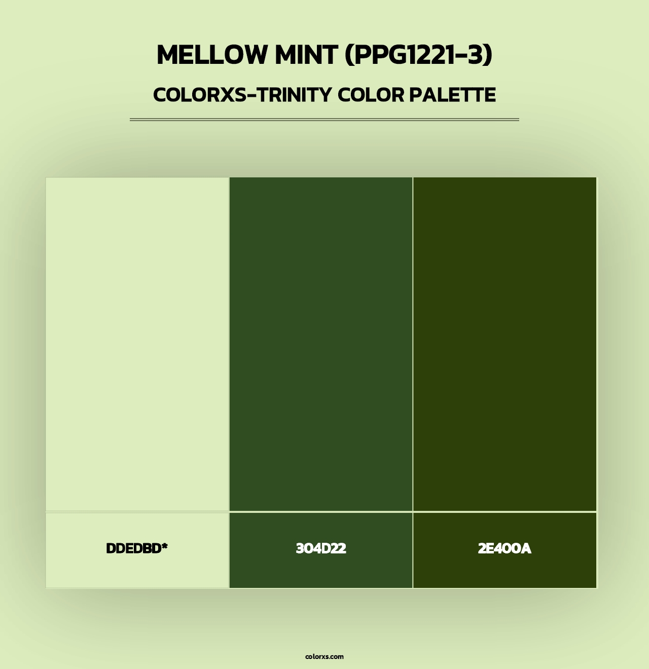 Mellow Mint (PPG1221-3) - Colorxs Trinity Palette