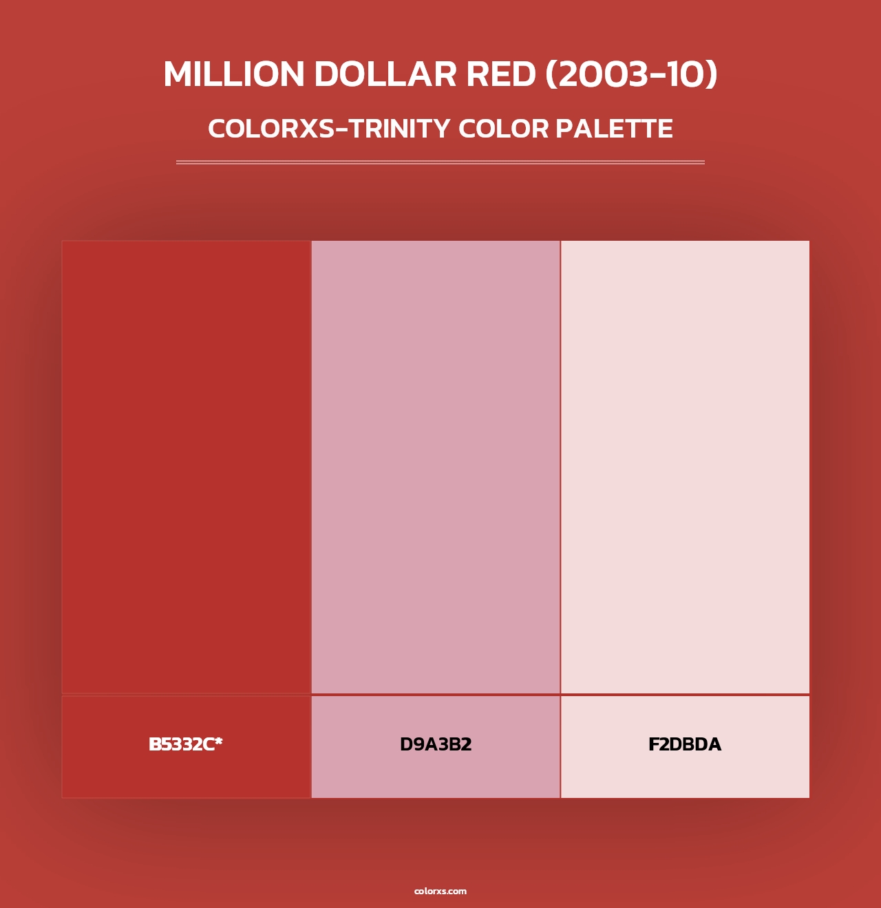 Million Dollar Red (2003-10) - Colorxs Trinity Palette
